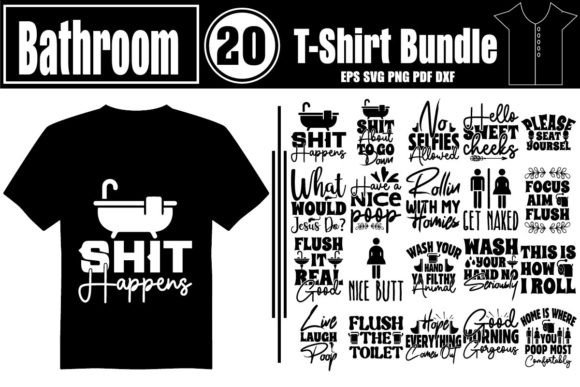Bathroom Bundle: Bold T-Shirt Designs & Graphics