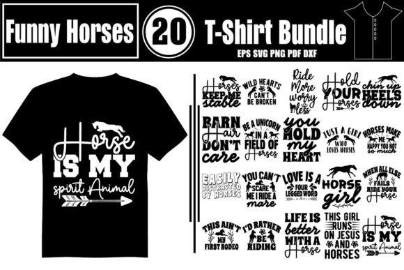 Horses T-Shirt Design Bundle: Graphics for Designers